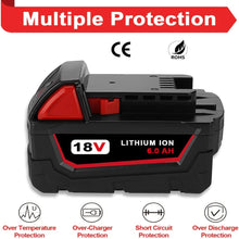 For Milwaukee 18V M18 6.0Ah Li-ion Battery Replacement & For Milwaukee 12V-18V Lithium Battery Charger