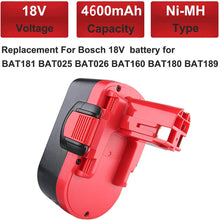 For Bosch 18V Battery Replacement | BAT181 4.6Ah Ni-Mh Battery
