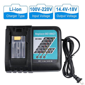 2 Pack For 18V 5.0Ah Makita BL1850 Battery Replacement & For Makita DC18RC 6A 14.4V-18V Charger