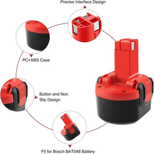 For BOSCH 9.6v 2.0Ah  | BAT048 Ni-CD Battery Replacement 4 Pack