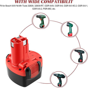 For BOSCH 9.6v 2.0Ah  | BAT048 Ni-CD Battery Replacement 4 Pack