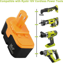 For 18V Ryobi Battery Replacement | P100 3600mAh Ni-MH Battery
