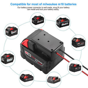 Power Wheel Adapter for Milwaukee M18 18V Battery，Work with for Milwaukee M18 48-11-1860, 48-11-1850 Li-ion Battery, Power Connector for Rc Car, Robotics, Rc Truck