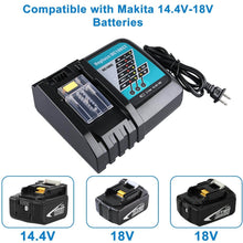 2 Pack For 18V 6.0Ah Makita BL1860B Battery Replacement &  For Makita DC18RC 3A 14.4V-18V Charger
