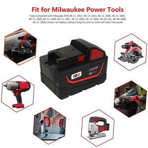 For Milwaukee M18 XC 9.0Ah Battery Replacement Li-Ion 2 Pack