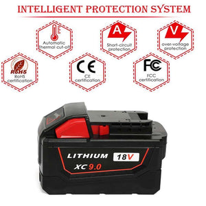 For Milwaukee M18 18V XC 9.0Ah Battery Replacement Li-Ion
