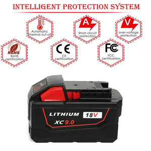 For Milwaukee M18 XC 9.0Ah Battery Replacement Li-Ion 3 Pack