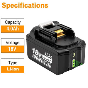 For 18V Makita Battery Replacement | BL1840B 4000mAh Li-ion Battery