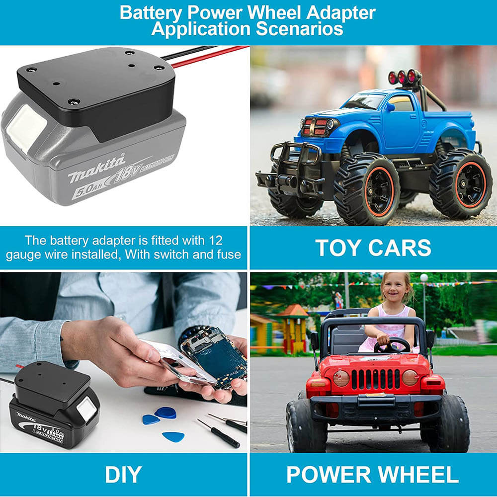  Power Wheel Adapter with Fuse&Switch,Secure Battery