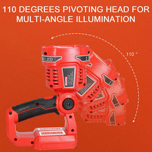 12W 1120LM LED Work Light Powered by Milwaukee M18 Lithium Ion Batteries, Jobsite Spotlight Flashlight with 110 Degree Pivoting Head