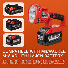 12W 1120LM LED Work Light Powered by Milwaukee M18 Lithium Ion Batteries, Jobsite Spotlight Flashlight with 110 Degree Pivoting Head