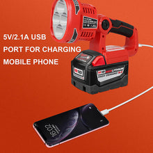 12W 1120LM LED Work Light Powered by Milwaukee M18 Lithium Ion Batteries, Jobsite Spotlight Flashlight with 110 Degree Pivoting Head