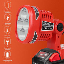 12W 1120LM LED Work Light Powered by Milwaukee M18 Lithium Ion Batteries, Jobsite Spotlight Flashlight with 110 Degree Pivoting Head