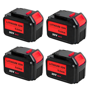 For Dewalt 20V DCB200 Battery Replacement | DCB205 9.0Ah Lithium Ion Battery 4 Pack