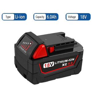 For Milwaukee M18 18V Battery Replacement 6.0Ah Li-ion Battery 3Pack