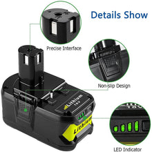 2 Pack For 18V Ryobi Battery Replacement | P108 5.0Ah Li-ion Battery