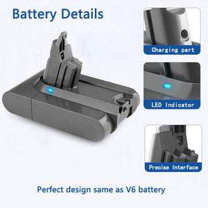 5000mAh For Dyson 21.6V Battery Replacement | Battery For Dyson V6 SV03 SV04 SV09 DC59 DC62 DC61 DC58