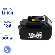 For 18V Makita Battery Replacement | BL1860B 6000mAh Li-ion Battery