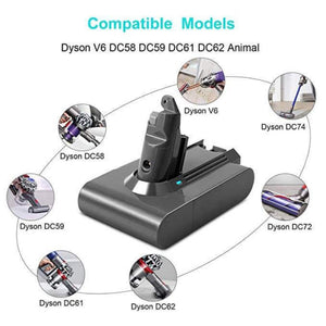 5000mAh For Dyson 21.6V V6 SV03 SV04 SV09 DC59 DC62 DC61 DC58 Battery Replacement & Replacement Charger（U.S. Plug） For Dyson Battery