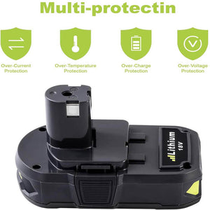 For Ryobi 18V Battery Replacement | P102 2.5Ah Li-ion Battery