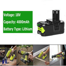 For Ryobi 18V P104 ONE PLUS Battery | 4.0Ah Li-ion Battery Replacement  2 Pack