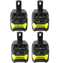 For Ryobi 18V P104 P108 Battery | 4.0Ah Li-ion Battery Replacement  4 Pack